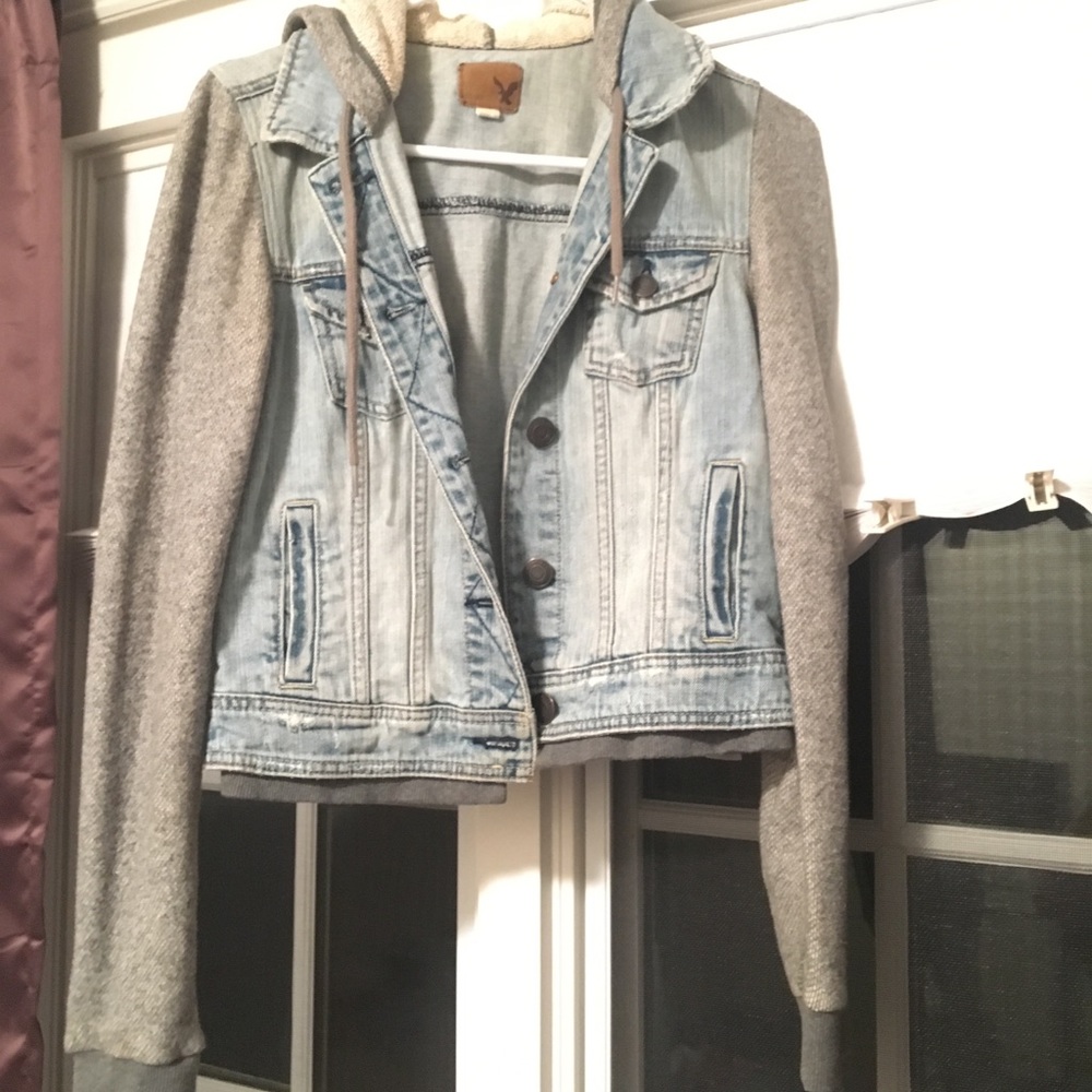 Sweatshirt hooded Jean jacket